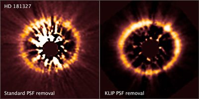 Images of HD 181327 (two-panel image)