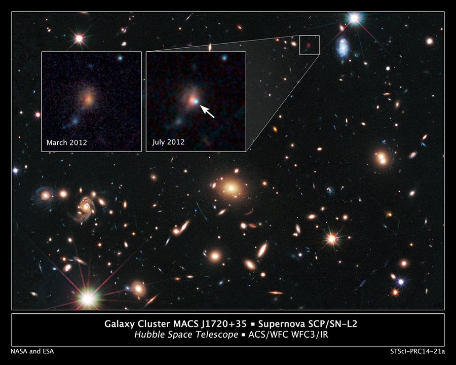 Remote Supernova Magnified by Massive Galaxy Cluster MACSJ1720