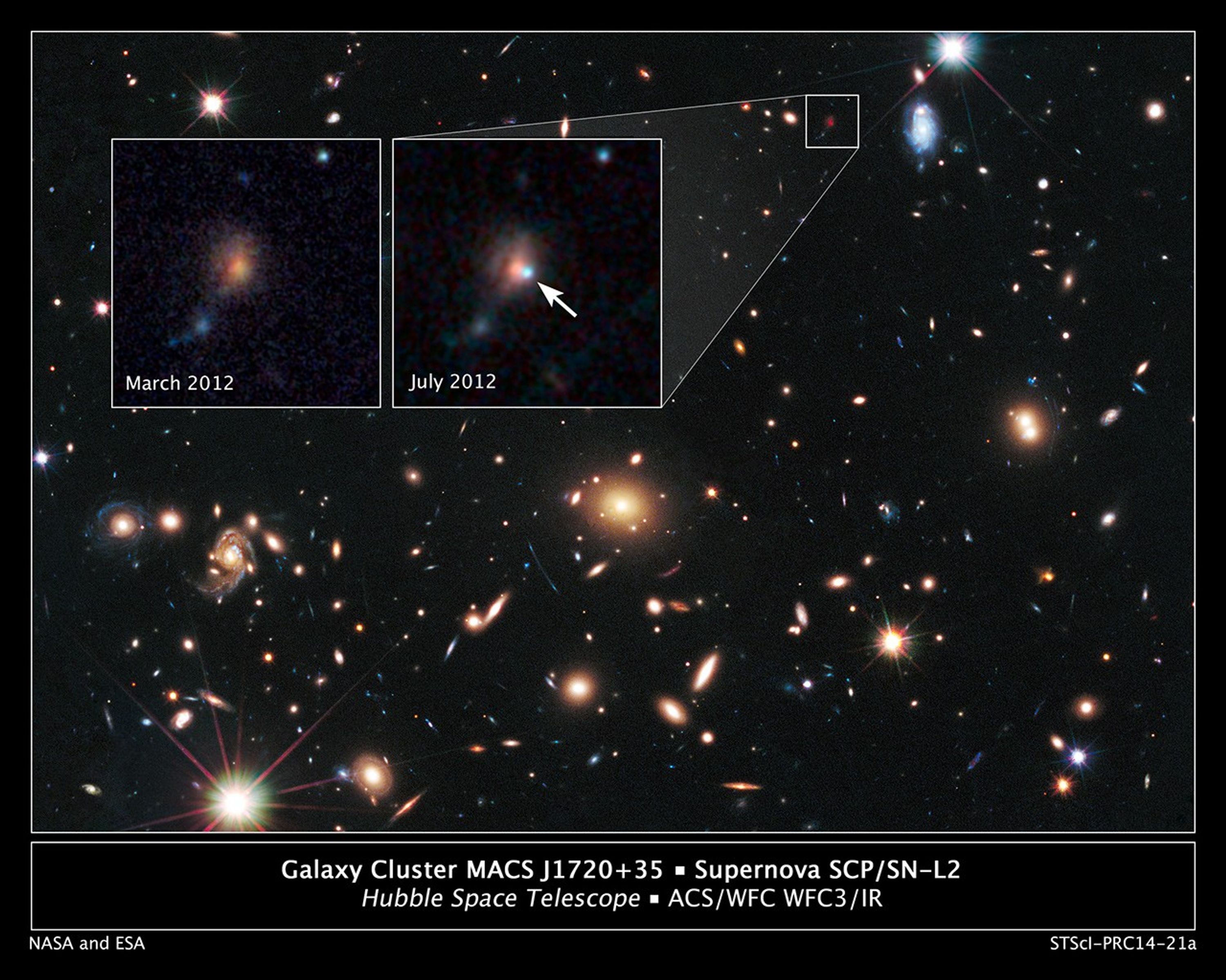 Remote Supernova Magnified by Massive Galaxy Cluster MACSJ1720