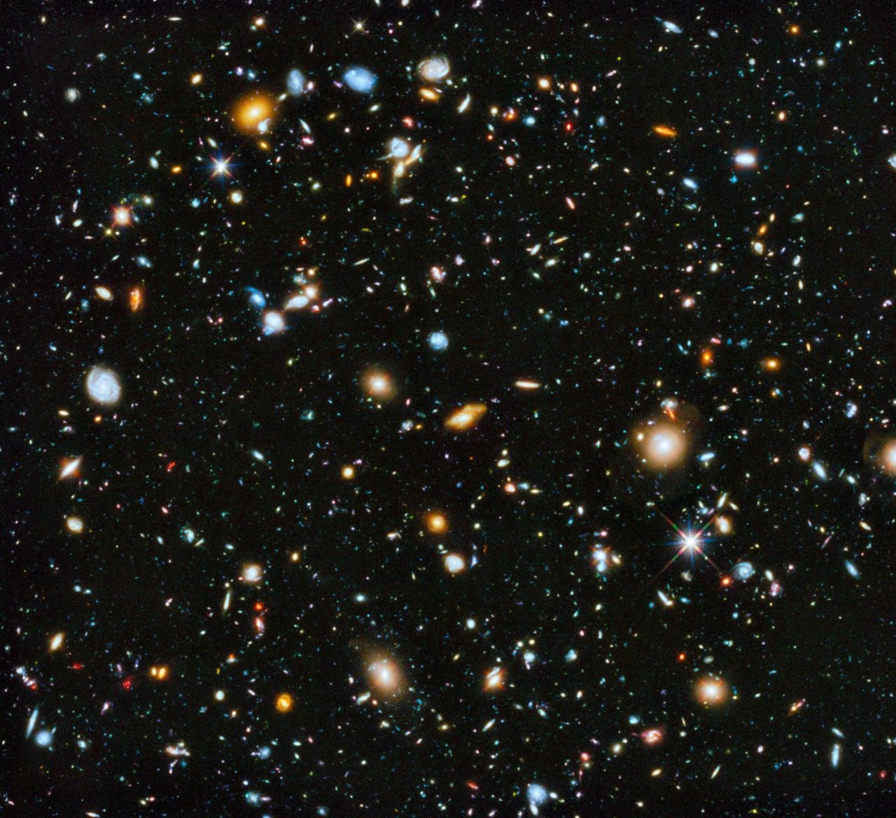 Thousands of galaxies spread across the vast backdrop of space.