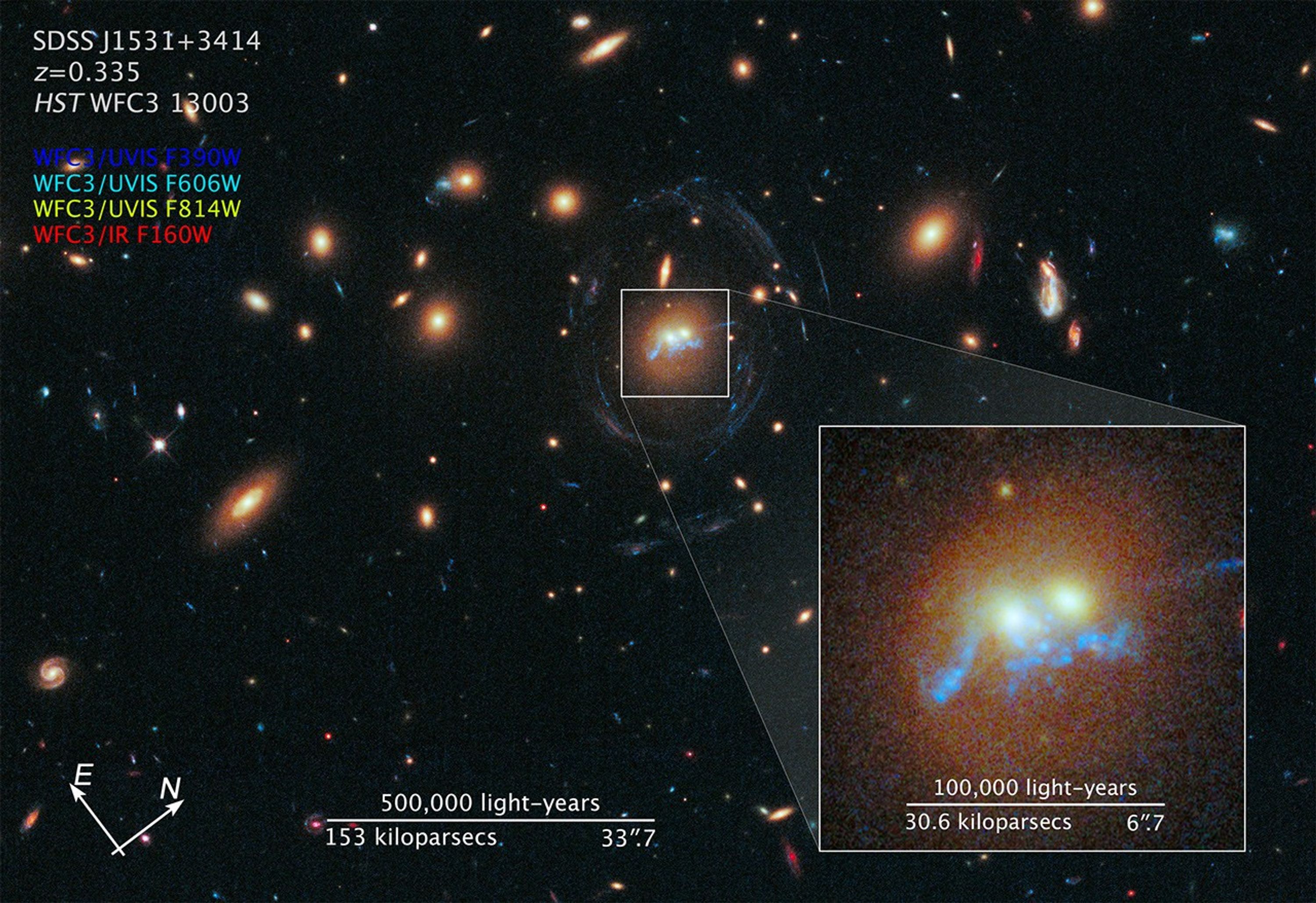Compass and Scale Image for SDSS J1531+3414
