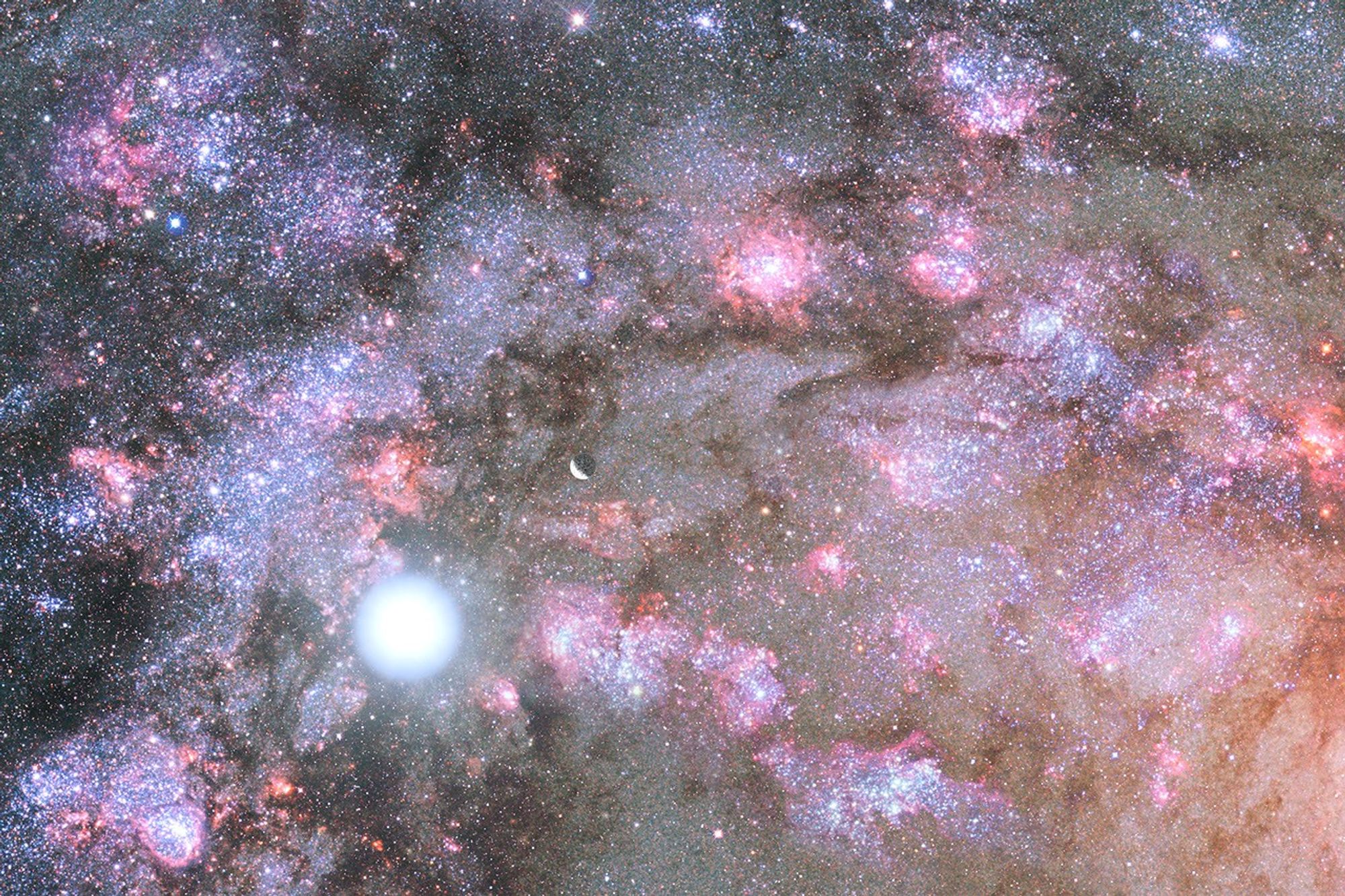 Artist's View of a Dense Galaxy Core Forming