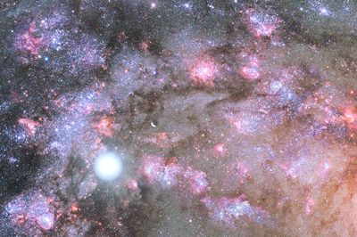 Artist’s View of a Dense Galaxy Core Forming