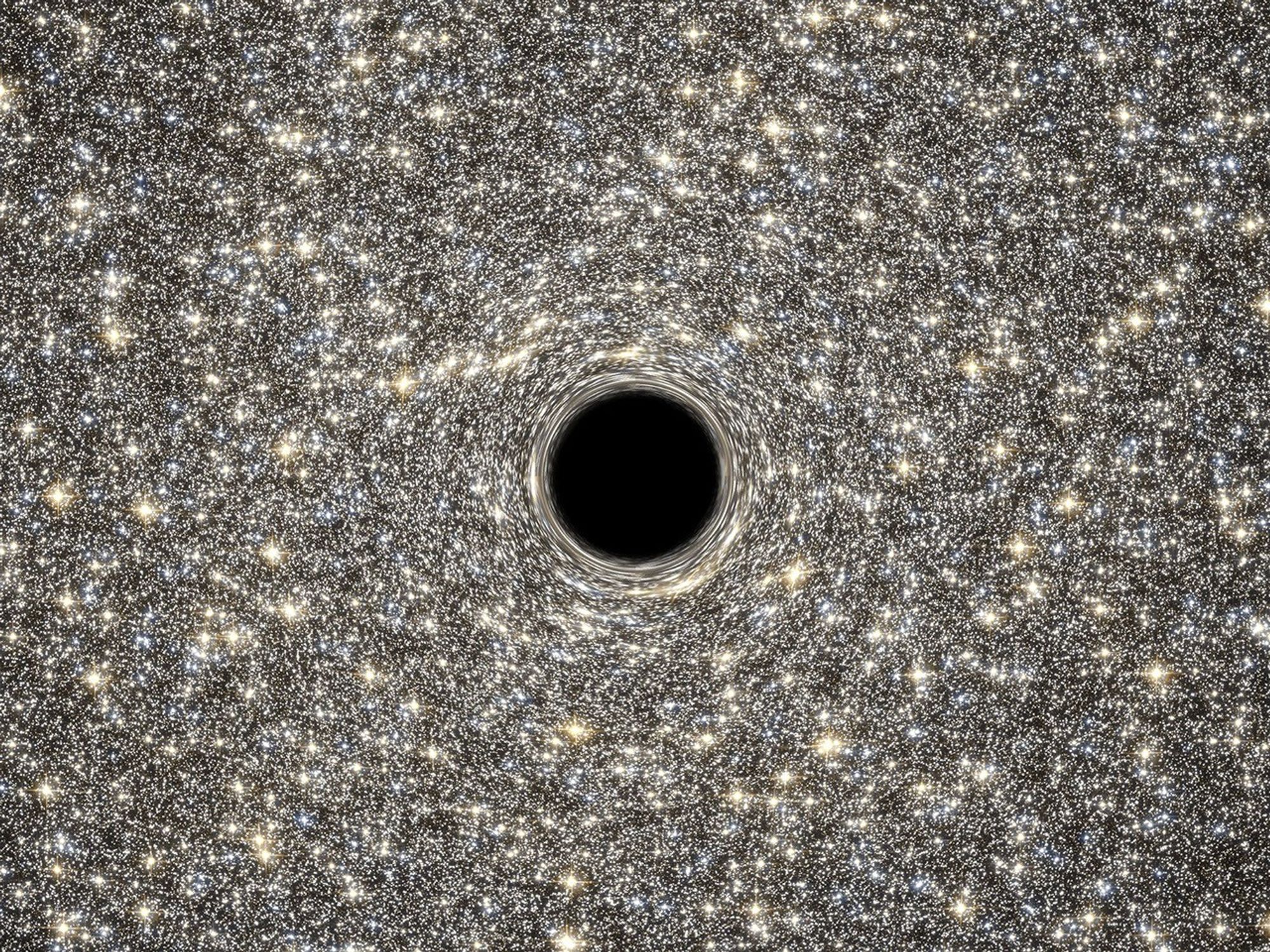 Artist's Concept of Giant Black Hole in Center of Ultracompact Galaxy