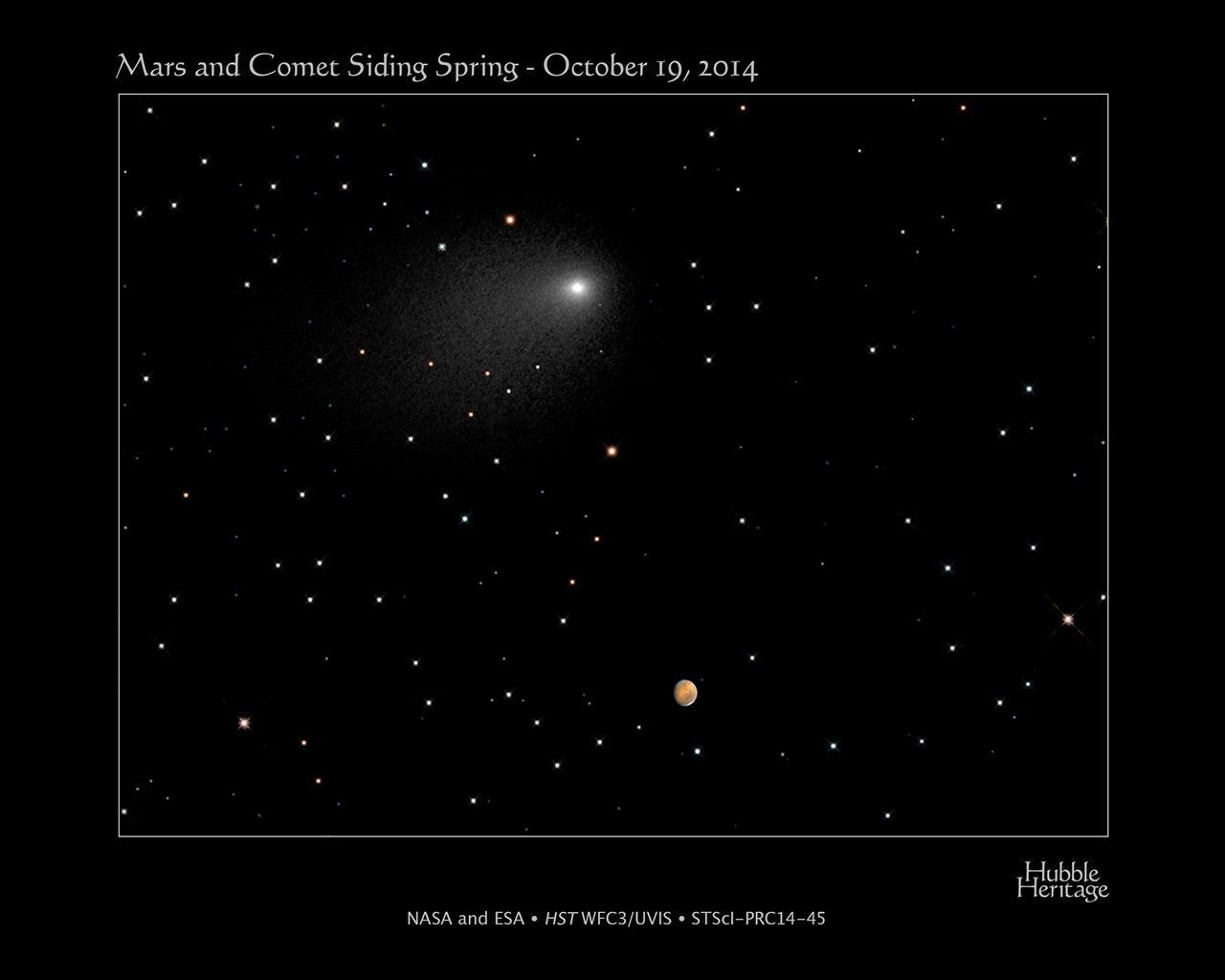 Mars and Comet Siding Spring - October 19, 2014