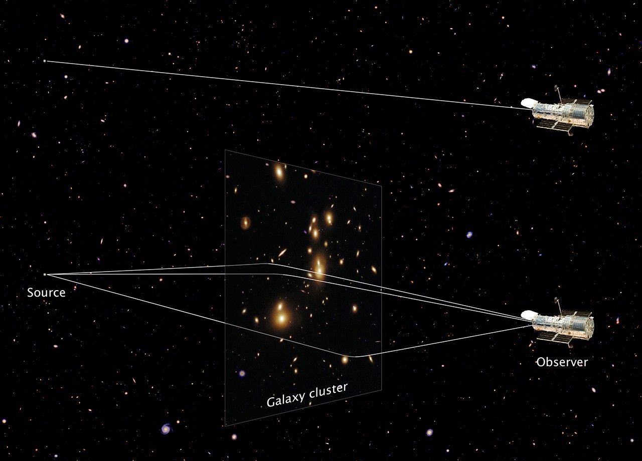 Artist's Illustration of a Giant Cosmic Magnifying Glass