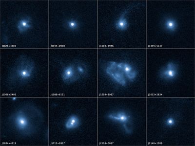 Outflows from 12 Merging Galaxies