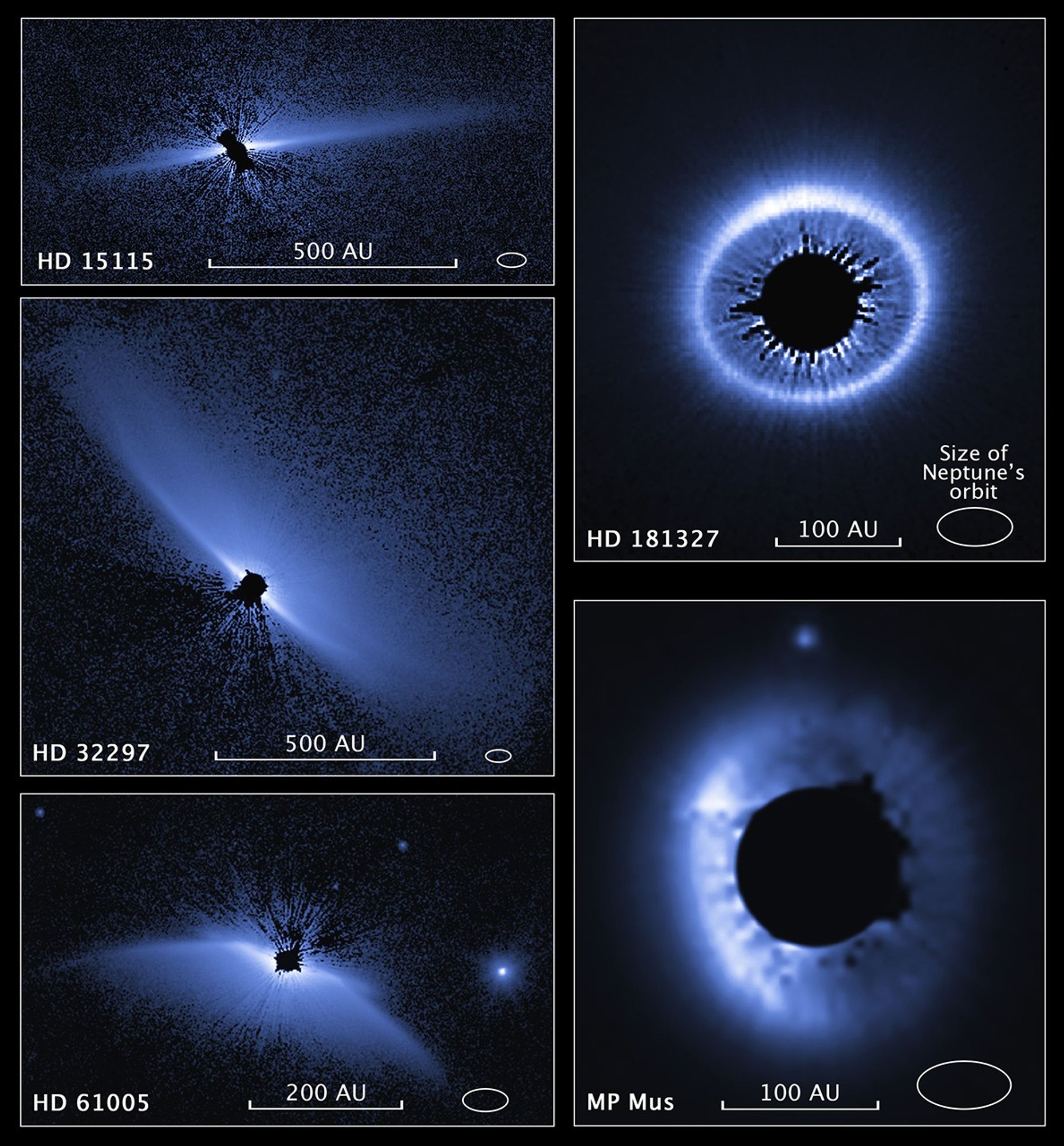 Compass and Scale Image of Circumstellar Disks