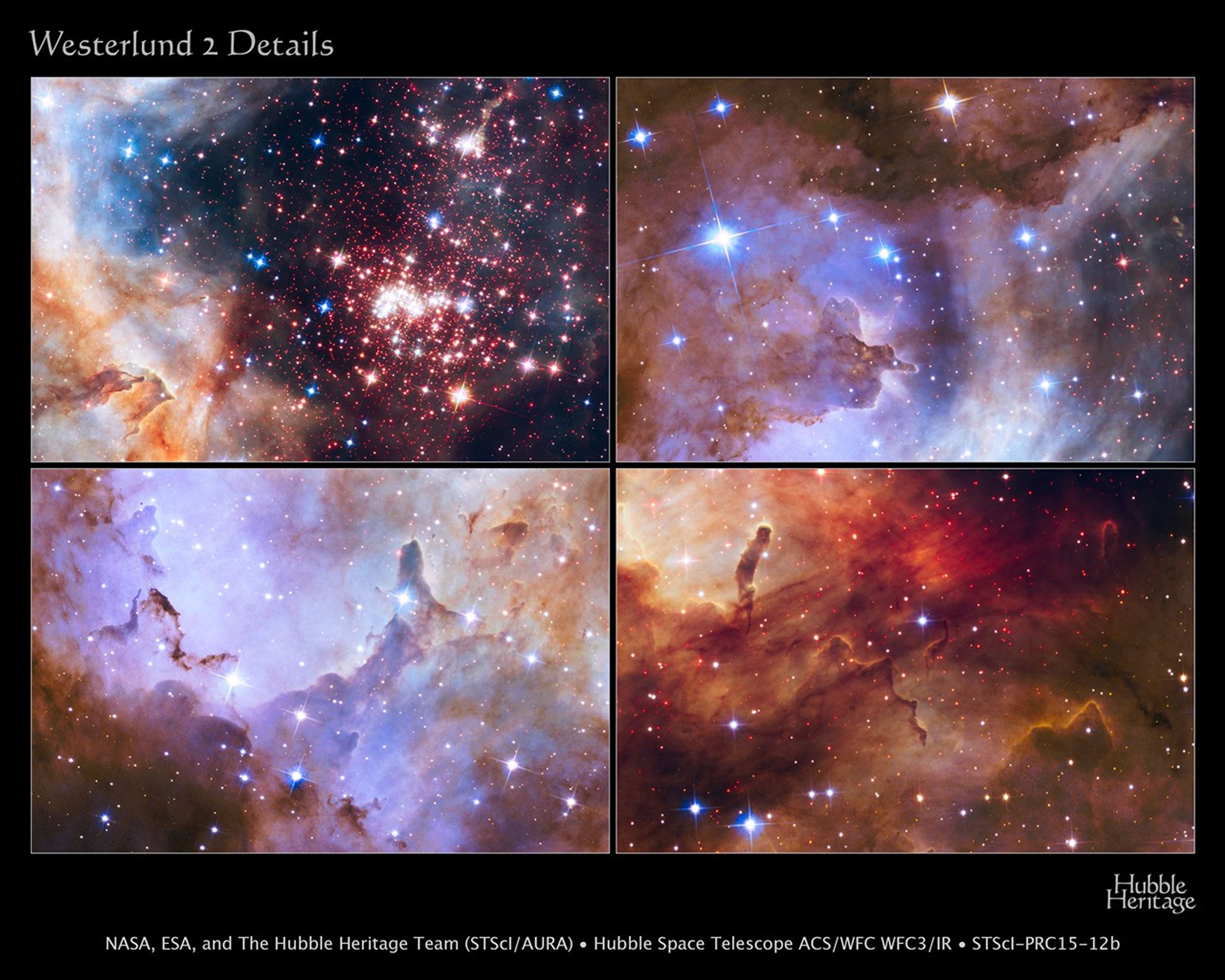 Details of Westerlund 2, Hubble's 25th Anniversary Image