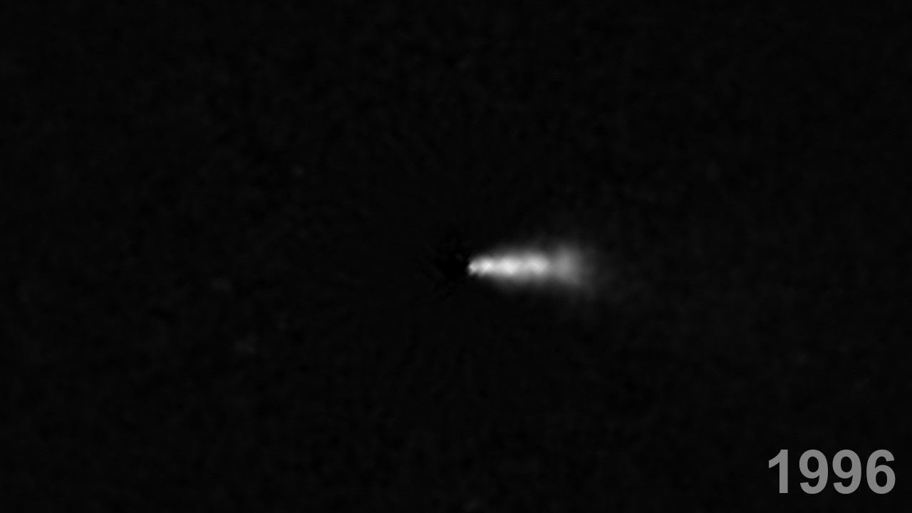 Zoom into Close-Up of Jet Inside Galaxy 3C 264 (Annotated)
