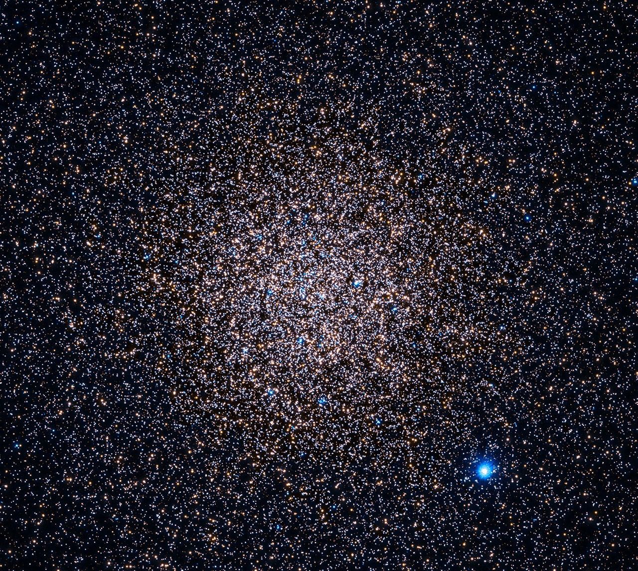 A detailed view of a globular cluster.