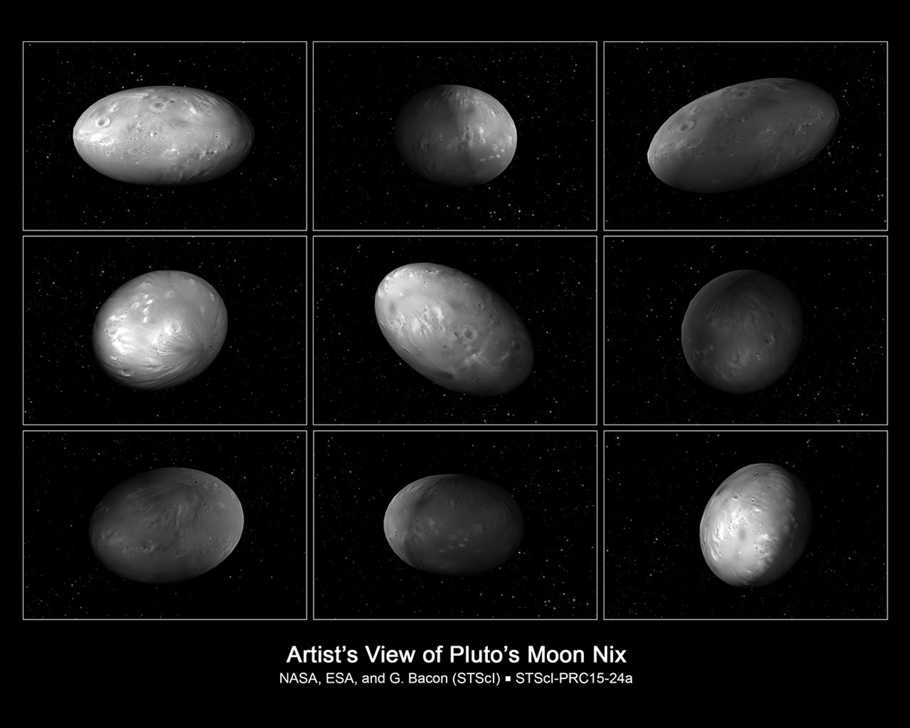 Artist's Illustration of the Chaotic Spin of Pluto's Moon Nix