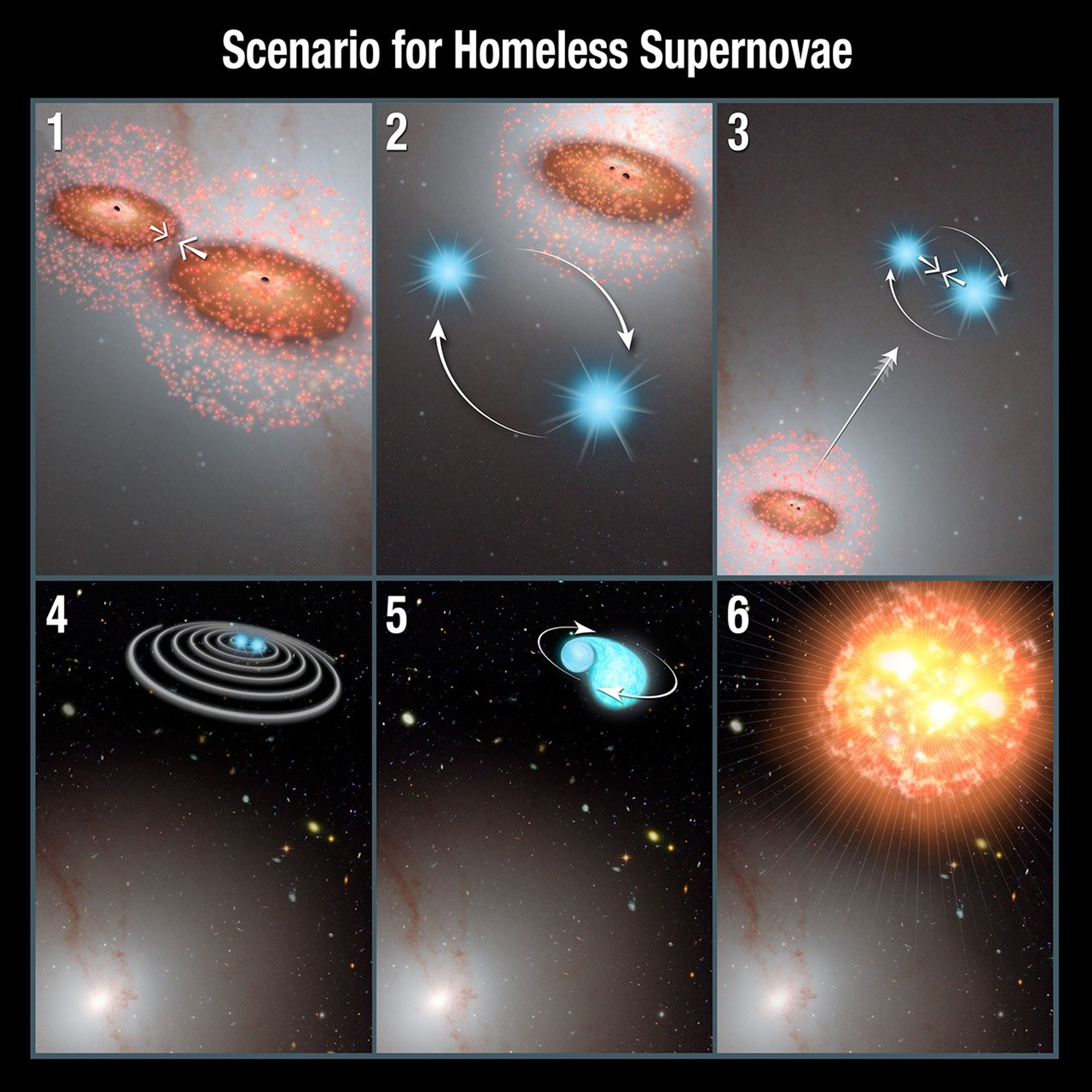 Scenario for Homeless Supernovae (Artist's Illustration)