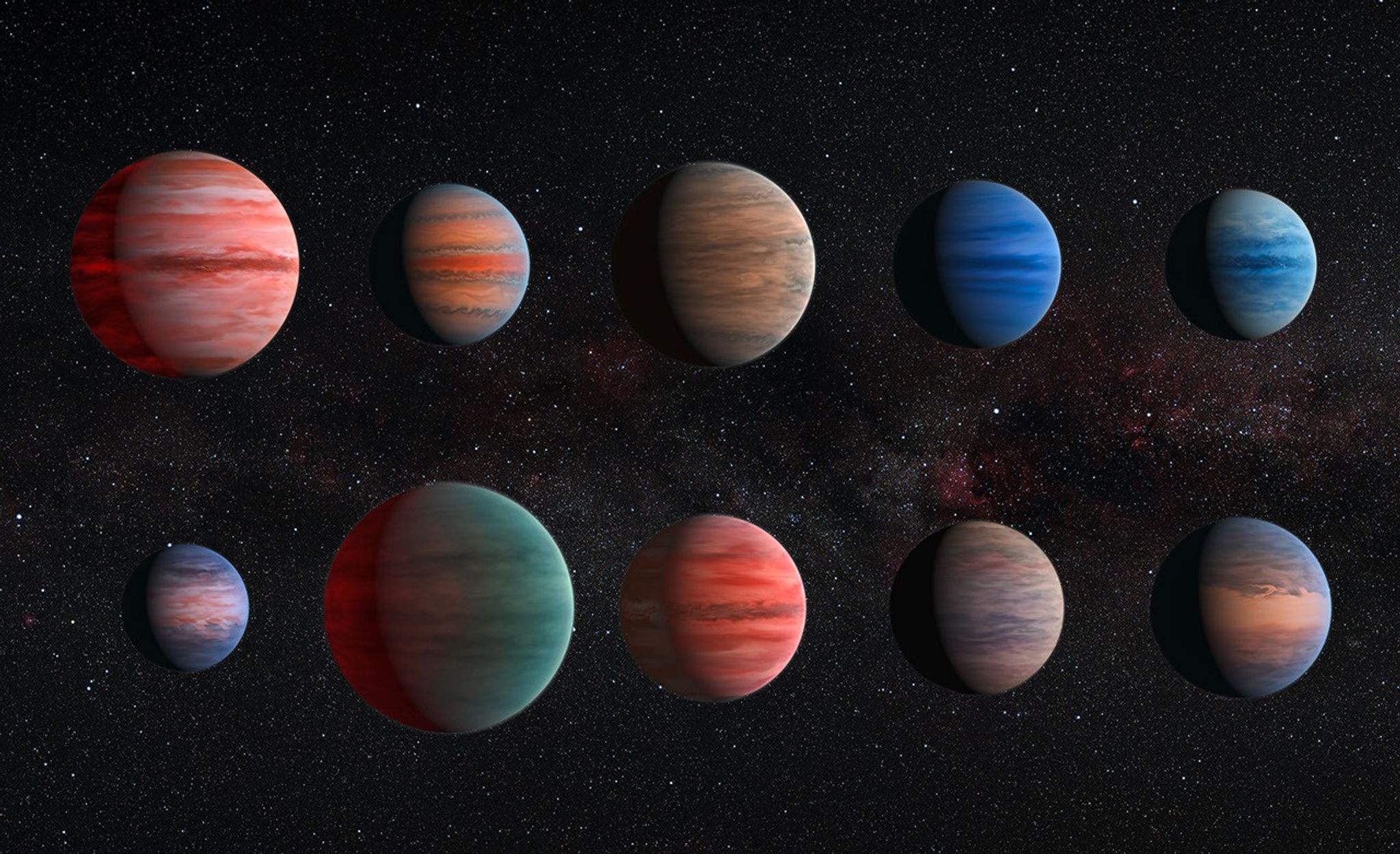 Artist's Impression of "Hot Jupiter" Exoplanets