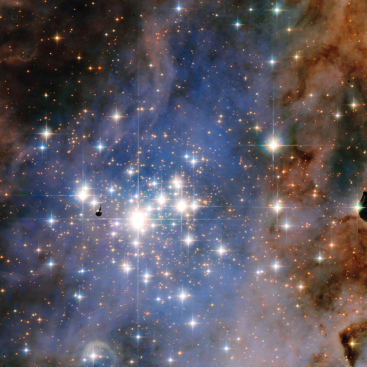 Close-up of a star cluster.