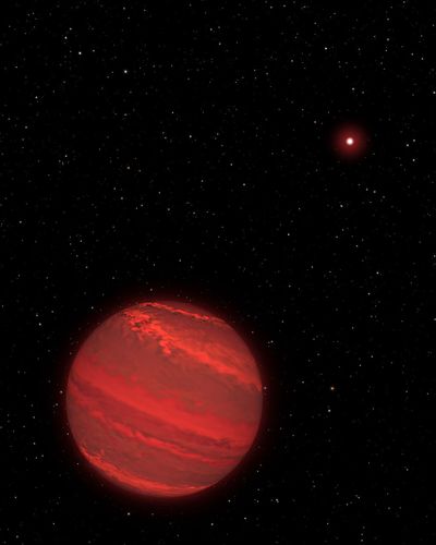 Artist’s View of a Super-Jupiter around a Brown Dwarf (2M1207)