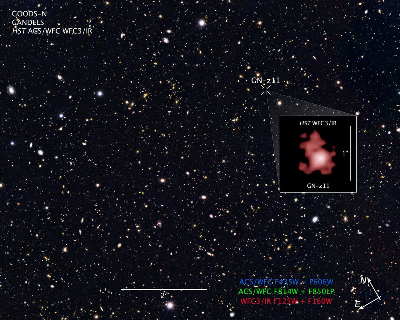 Compass and Scale Image for GOODS-N and GN-z11