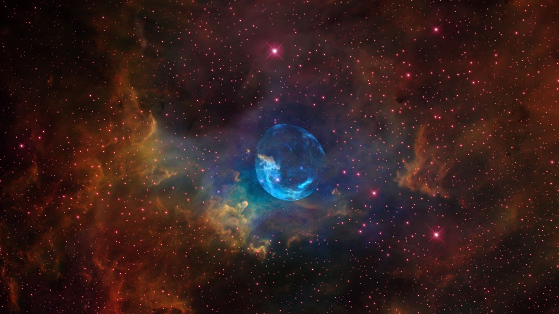 Artist rendering of the Bubble Nebula
