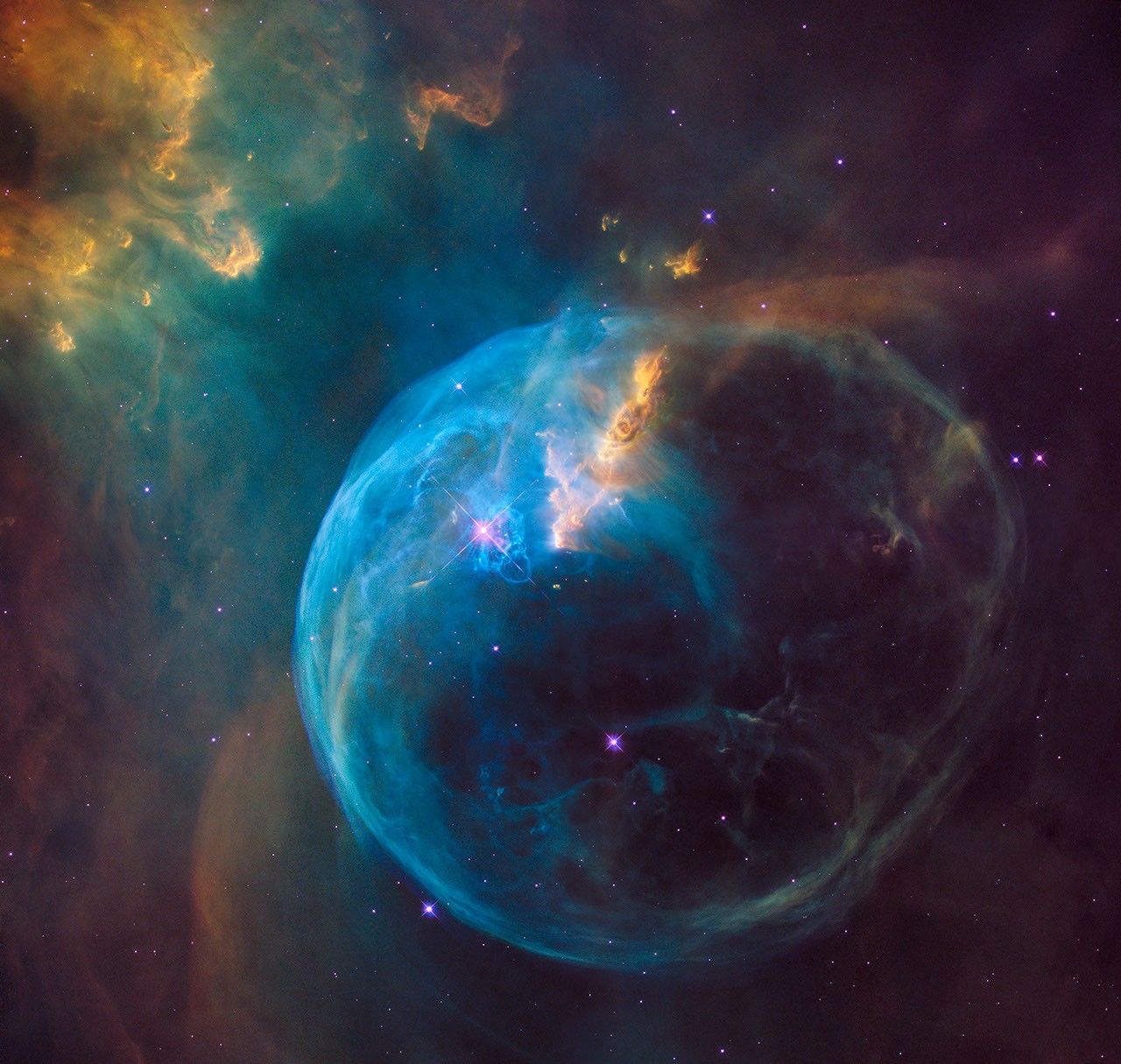 Emission nebula NGC 7635, the Bubble Nebula