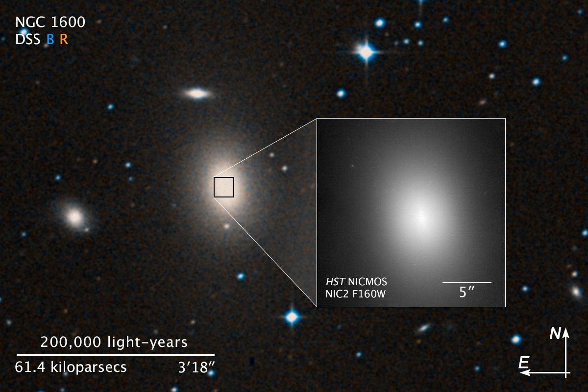 Compass and Scale Image for NGC 1600
