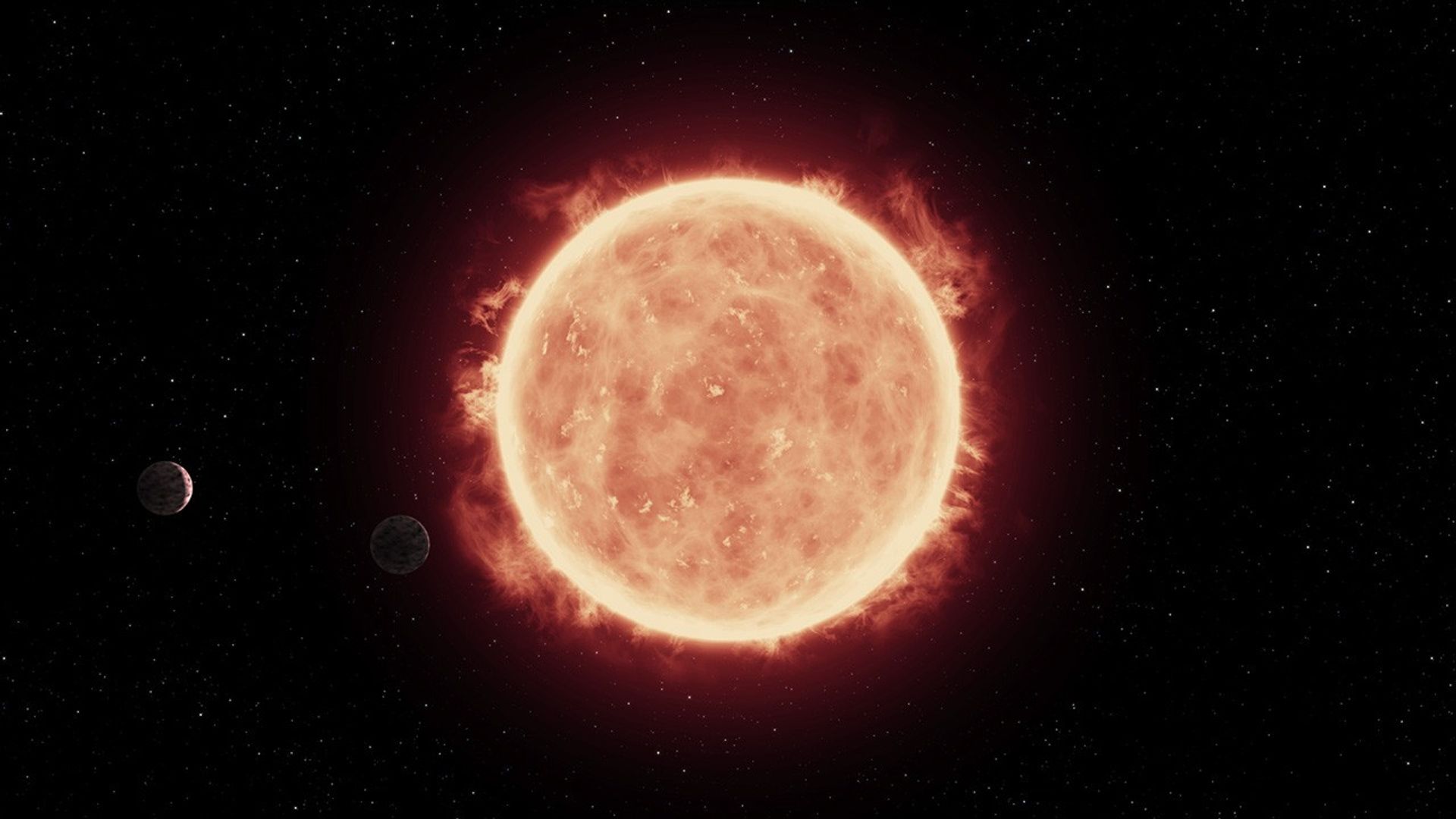 Animation of Two Earth-Sized Worlds Transiting Red Dwarf Star