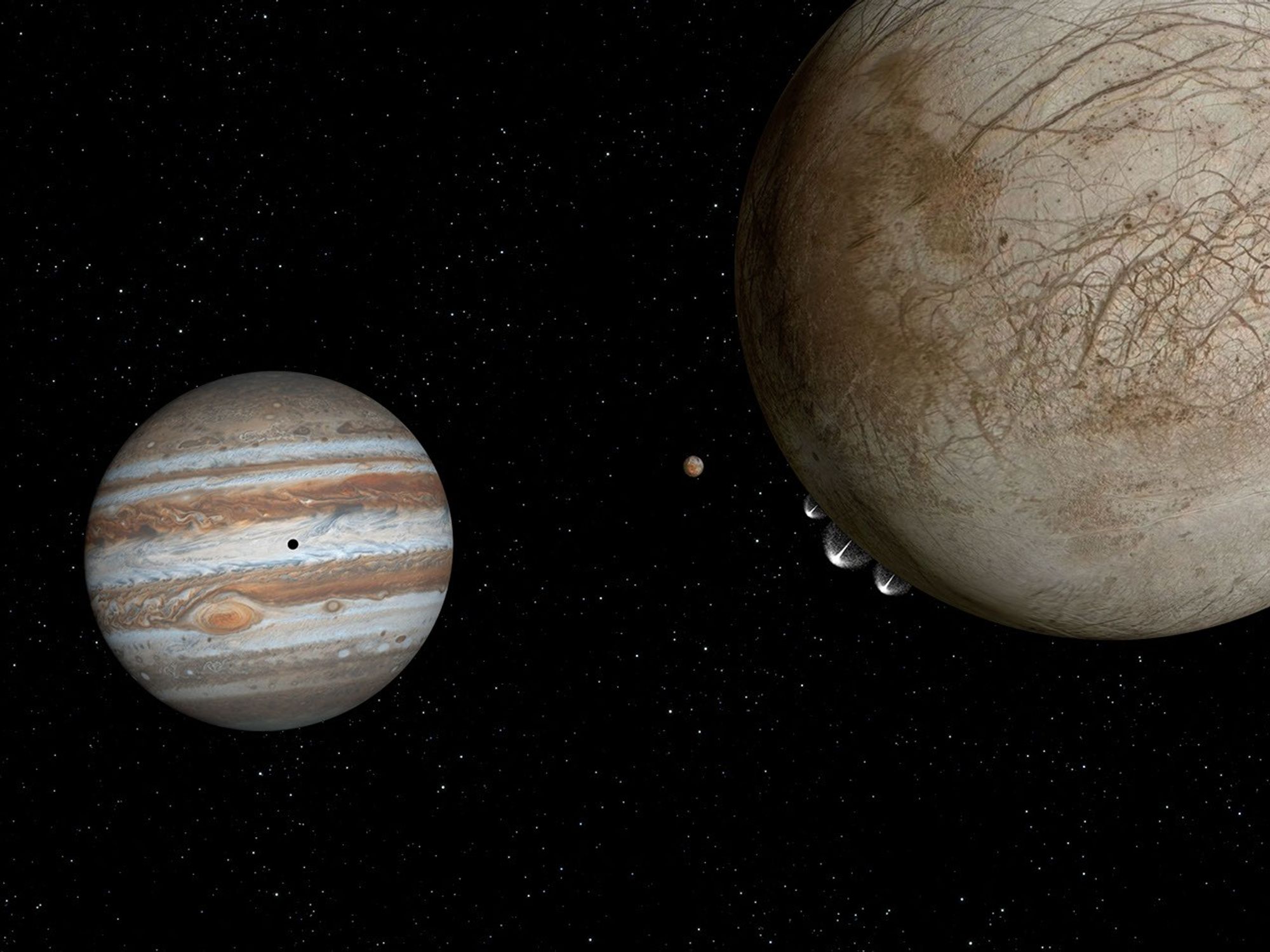 Artist's View of Plumes on Europa