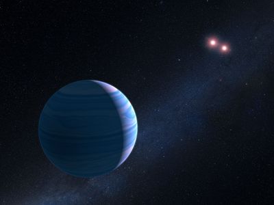 Artist’s View of Planet Orbiting Twin Stars
