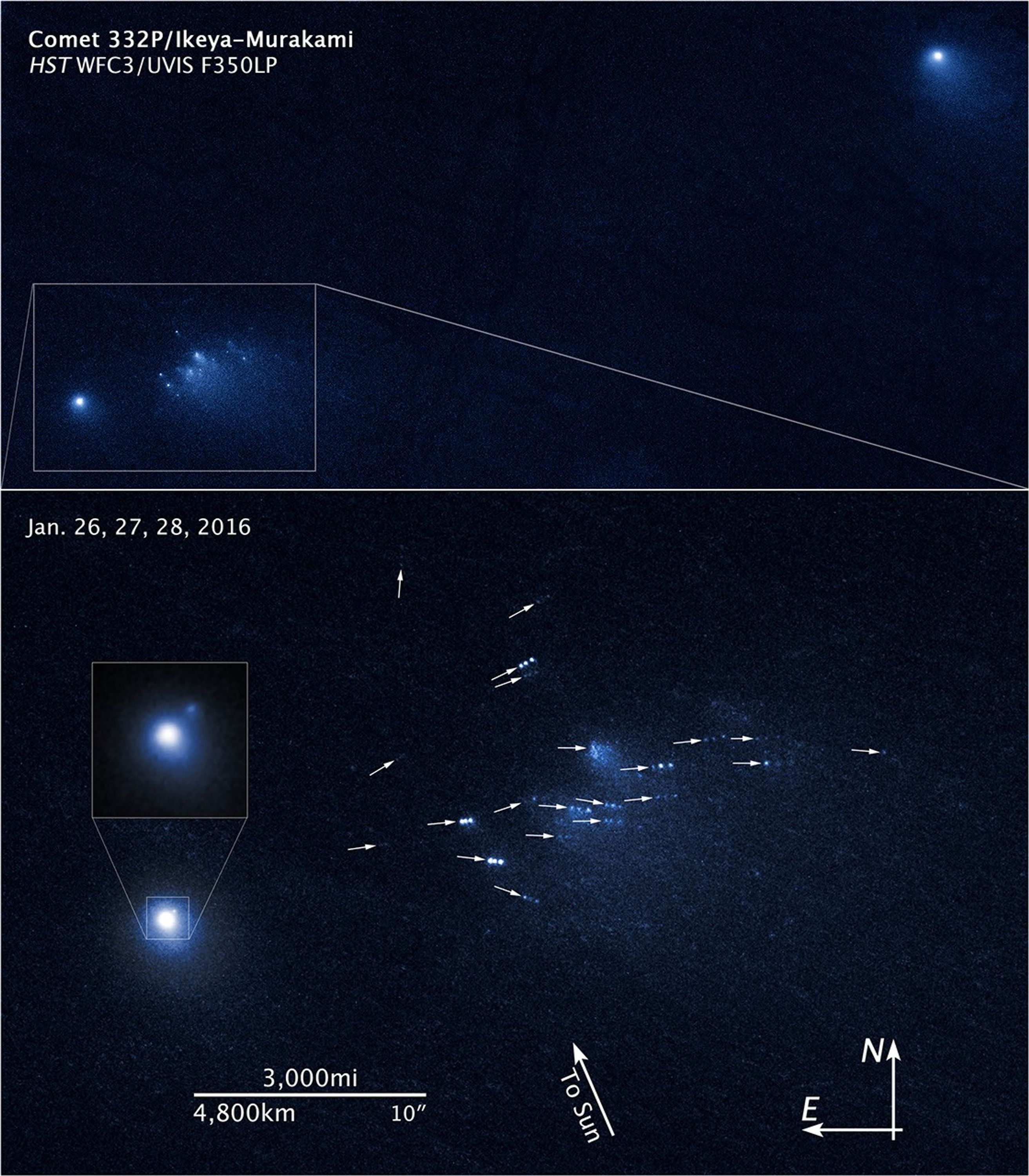 Comet 332P Annotated Compass Image