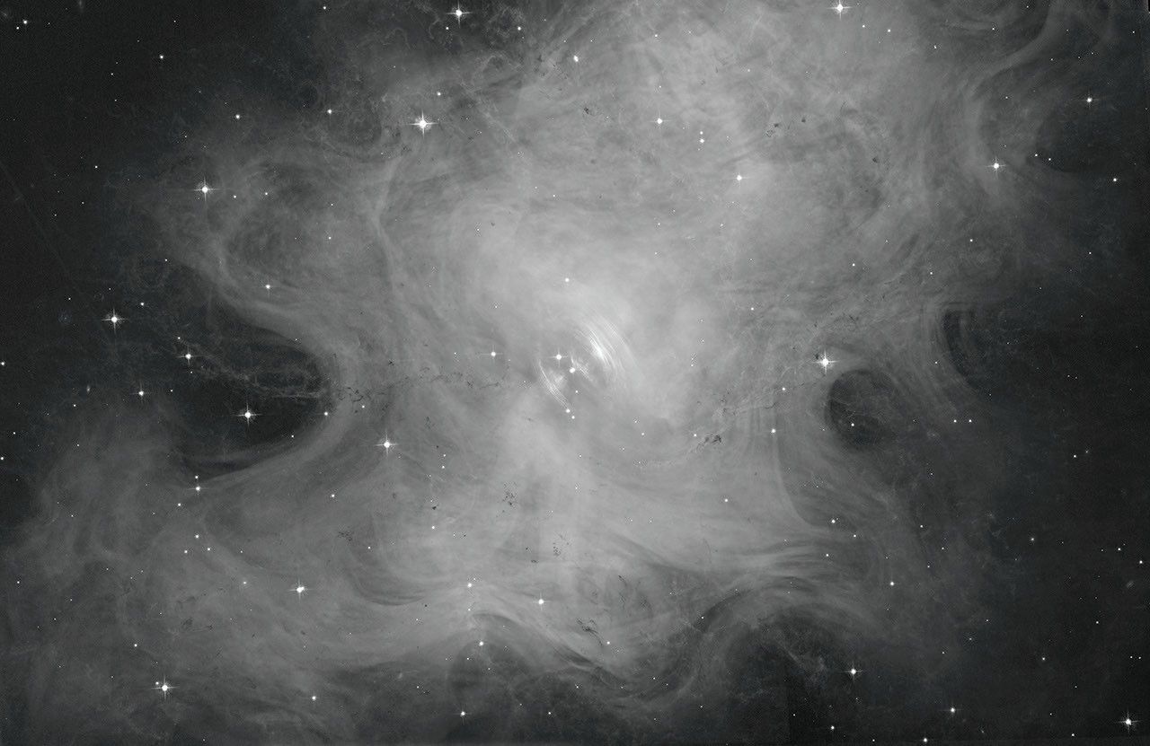 Crab Nebula (Black/White)