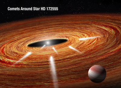 Exocomets Plunging into Star (Artist’s Illustration)