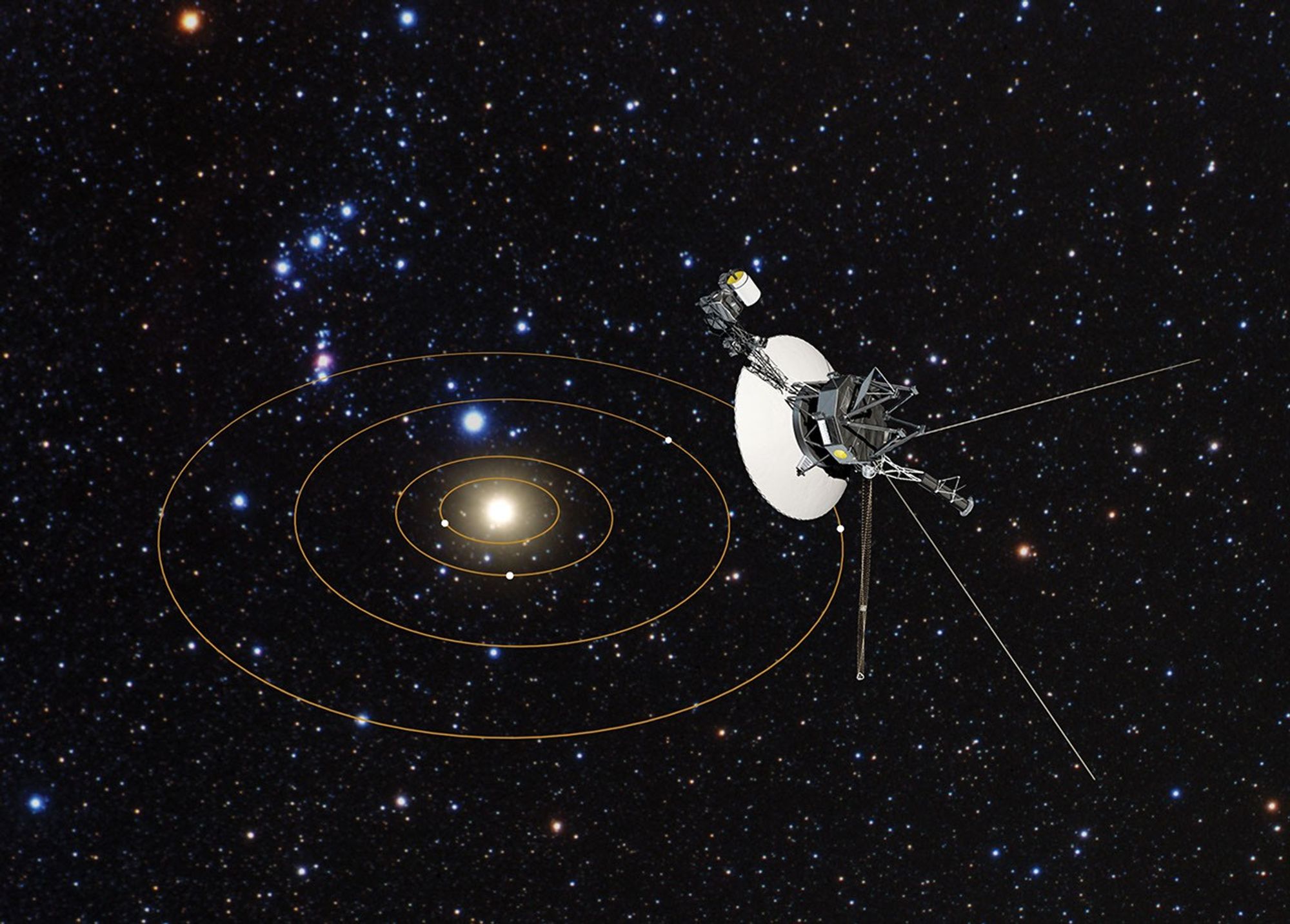 Voyager 1's View of Solar System (Artist's Concept)