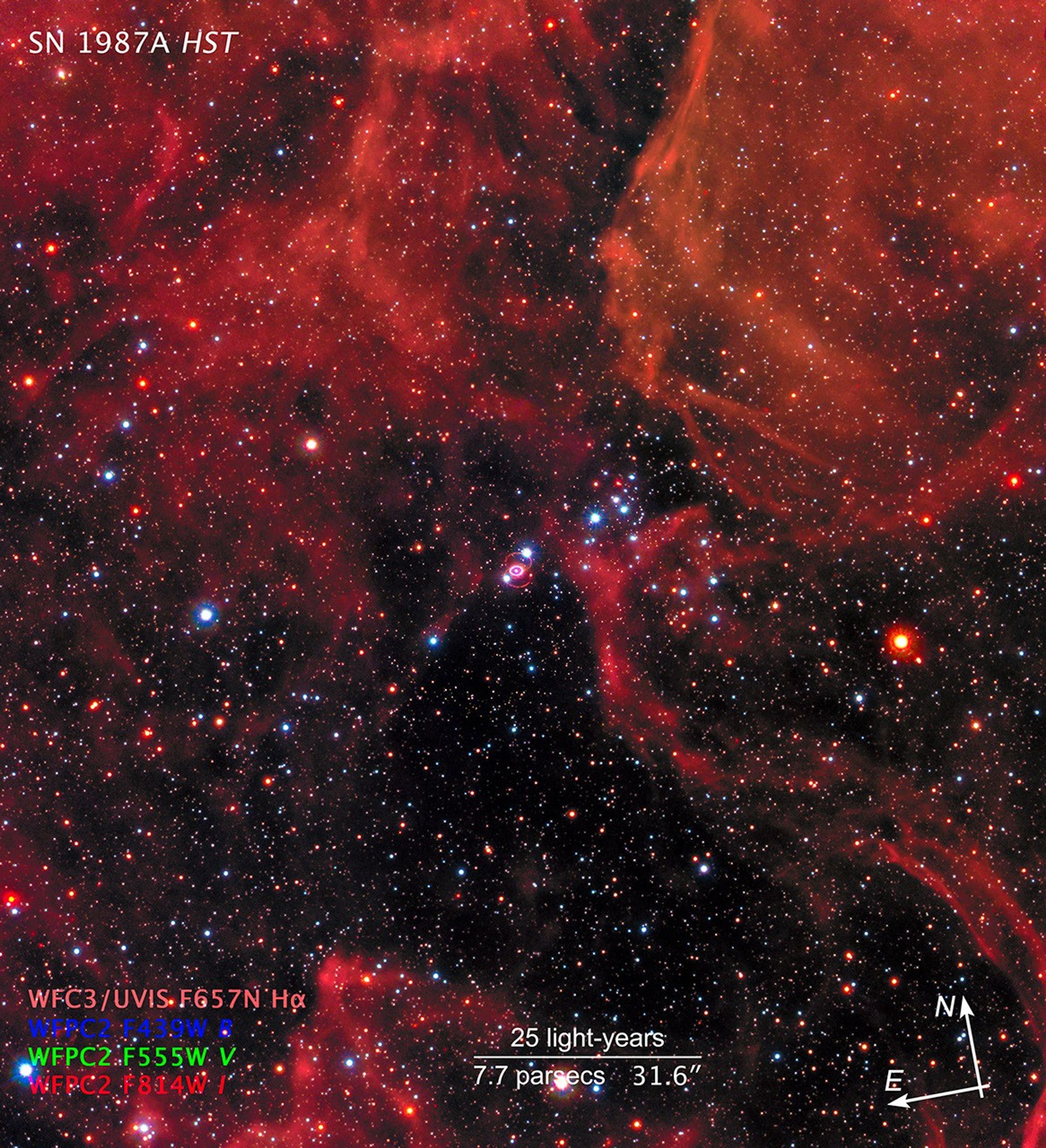 Scale and Compass for SN 1987A