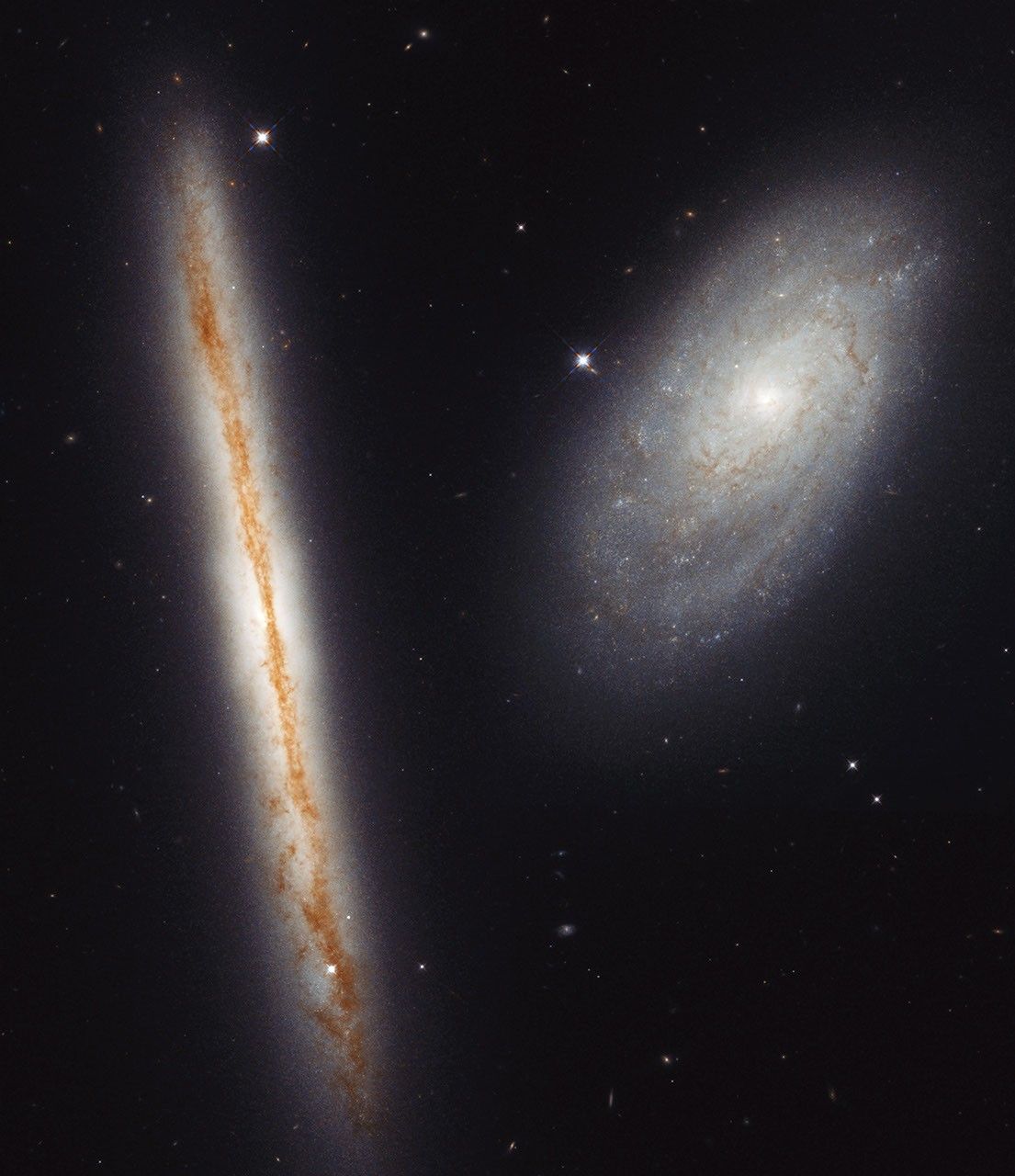 Infrared Image of Galaxy Pair NGC 4302 and NGC 4298