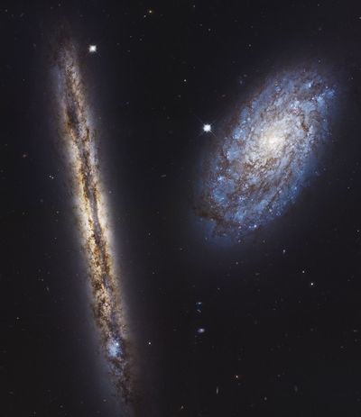 Spiral Galaxy Pair NGC 4302 and NGC 4298