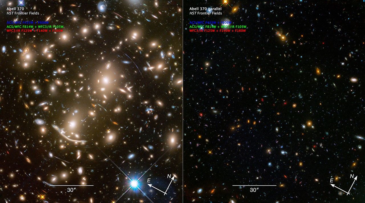 Compass and Scale Image for Abell 370 and Parallel