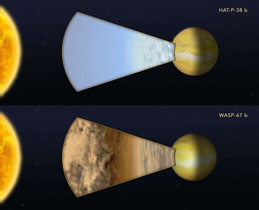 Cloudy vs. Clear Atmospheres on Two Exoplanets