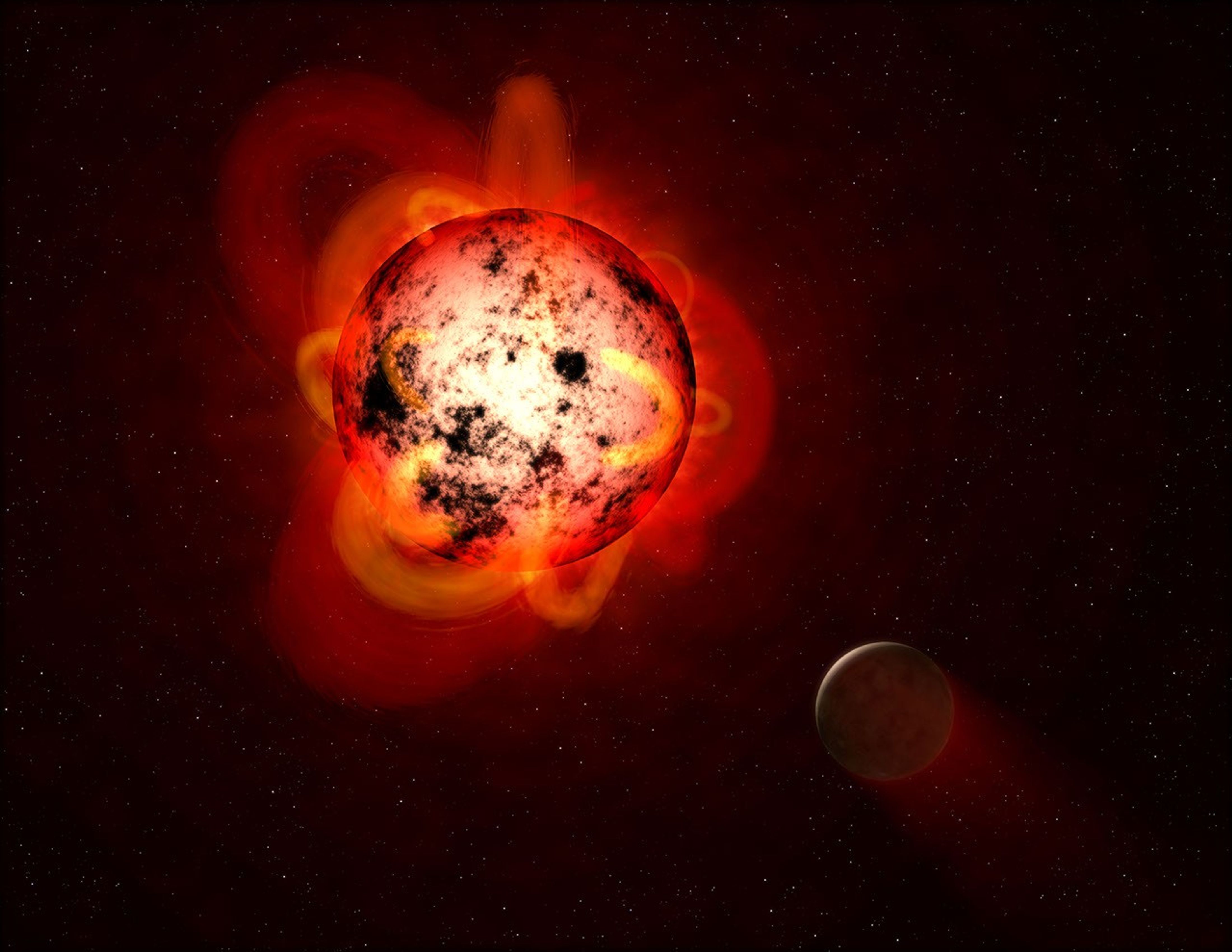 Flaring Red Dwarf Star (Artist's Illustration)
