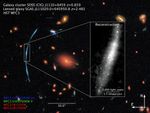 Compass and Scale Image for Galaxy Cluster SDSS J1110+6459, Lensed Galaxy SGAS J111020.0+645950.8