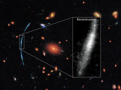 Hubble Pushed Beyond Limits to Spot Clumps of New Stars in Distant Galaxy