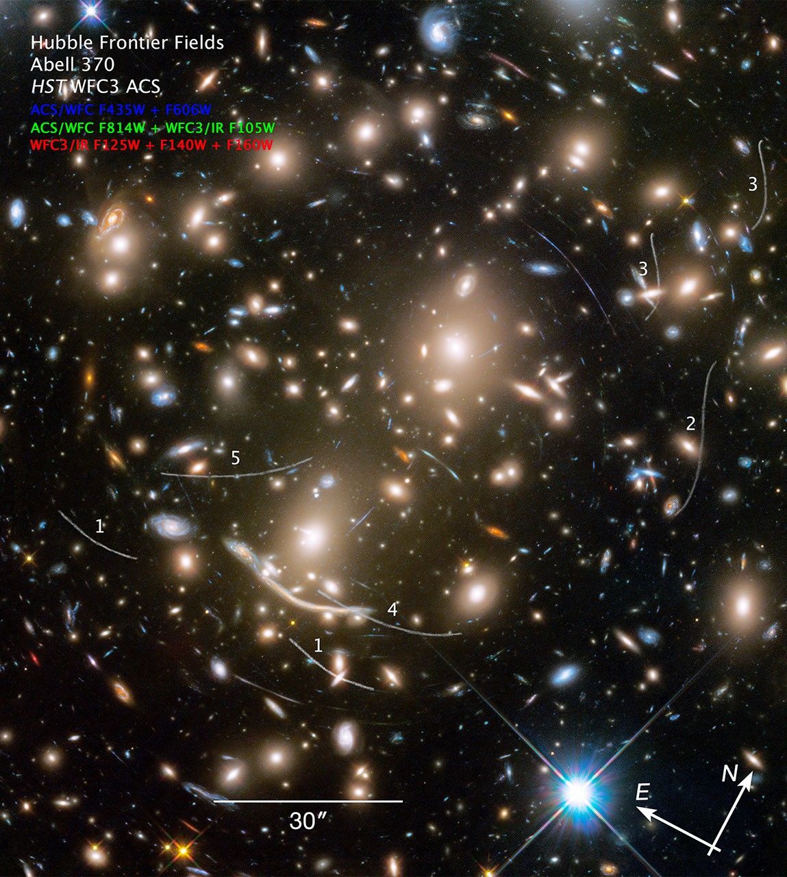 Compass Image for Abell 370