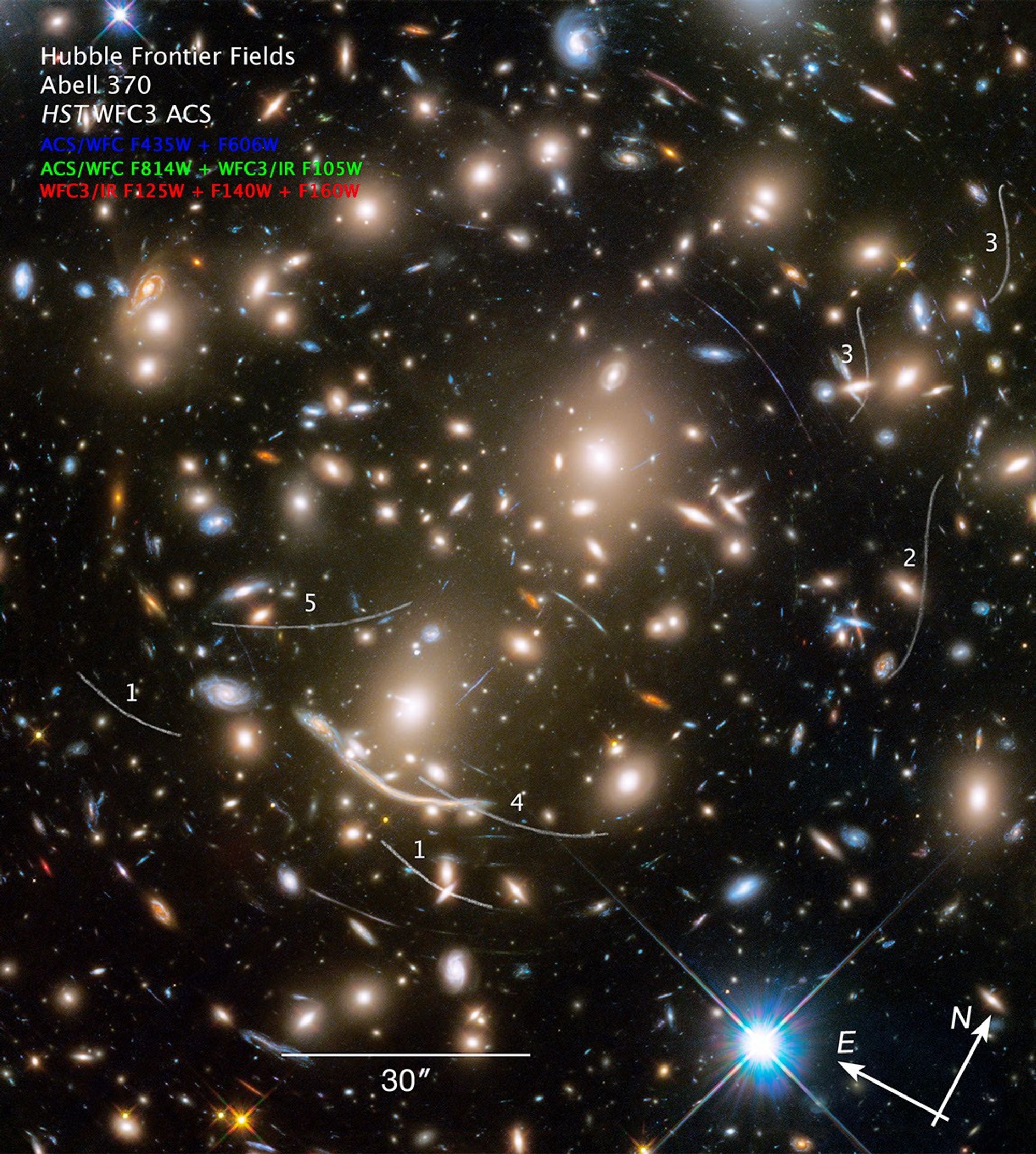 Compass Image for Abell 370