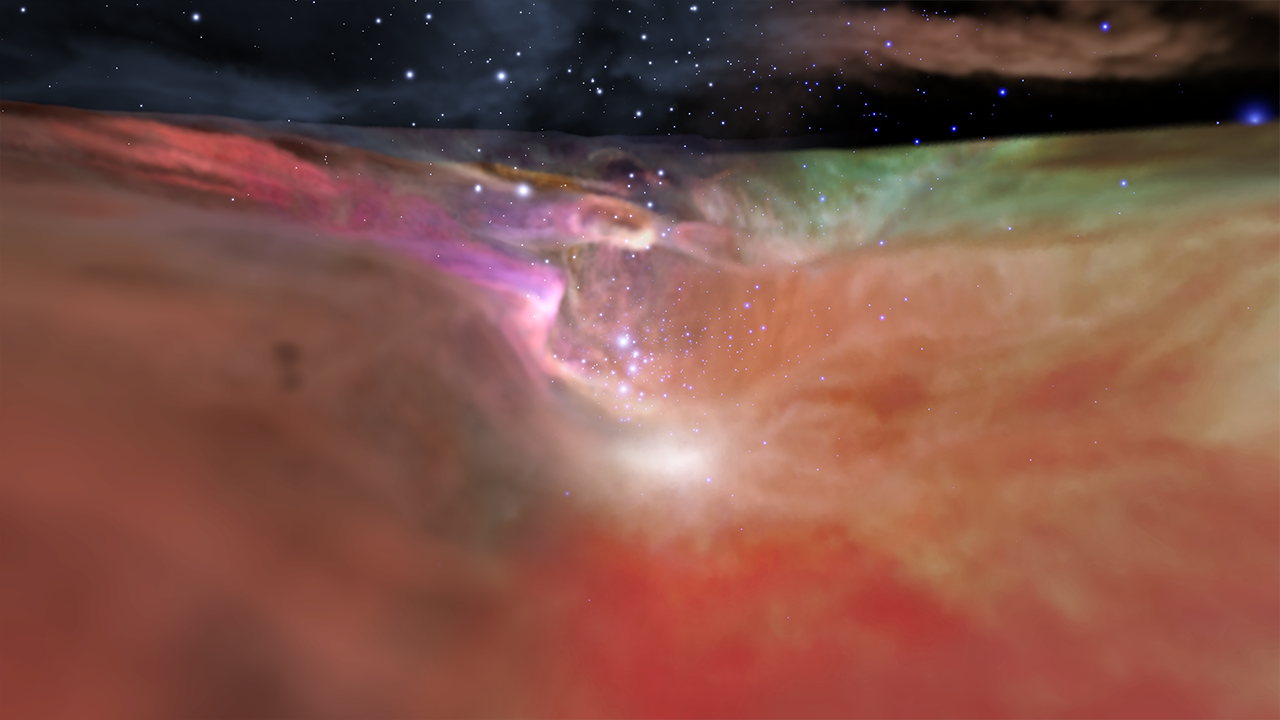 
			Visible and Infrared Visualization of the Orion Nebula - NASA Science			
