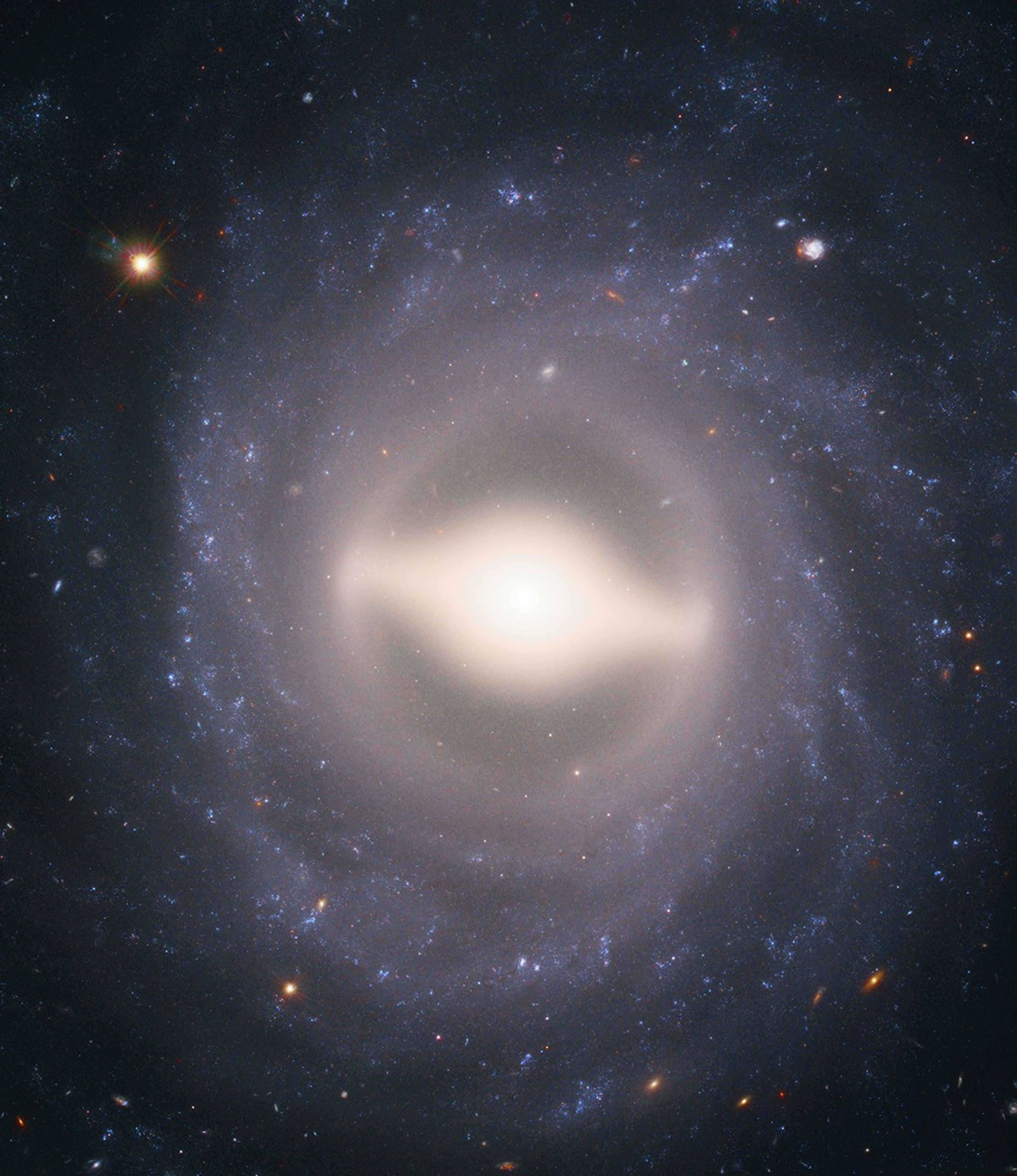 A galaxy with a core resembling a steering wheel.