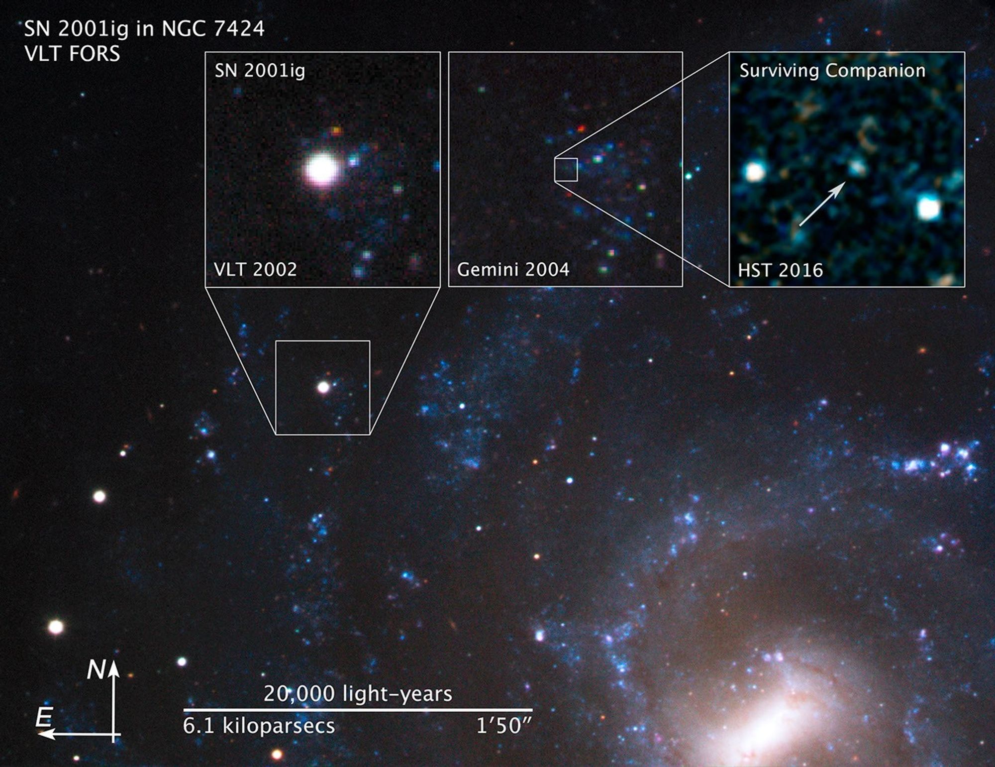 Compass Image for NGC 7424