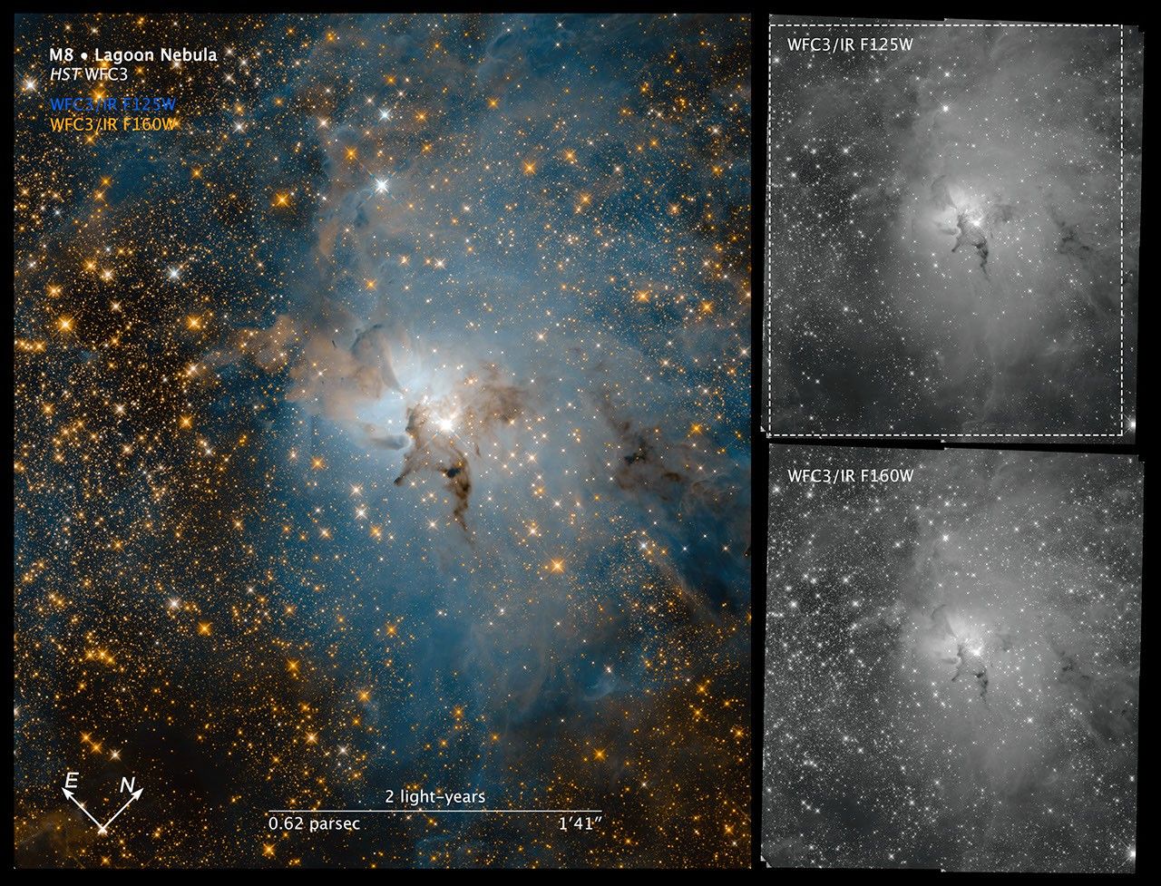 Compass Image for Lagoon Nebula (Infrared)