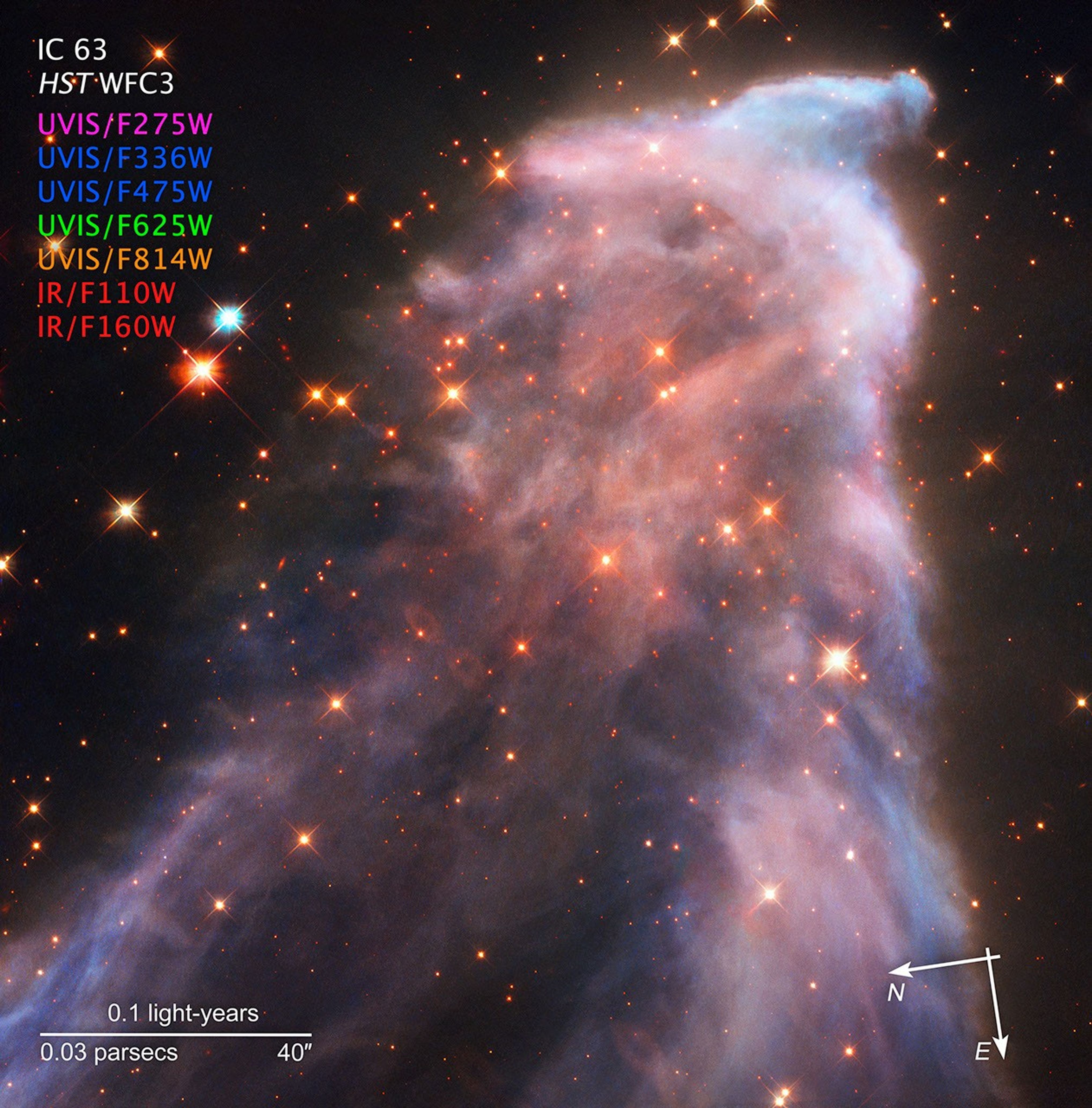 Compass Image for IC 63 Ghost Nebula