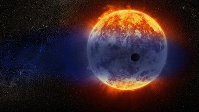 Artist’s Illustration of Gas Streaming from GJ 3470b