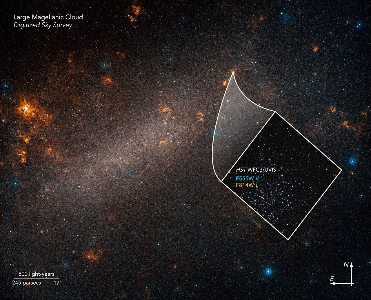 Compass Image of Large Magellanic Cloud