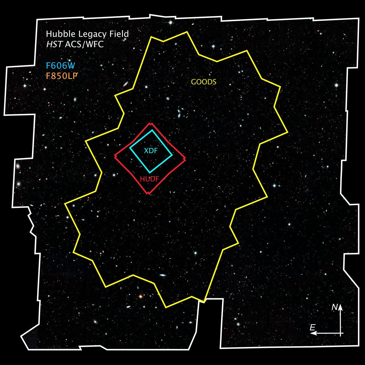 Hubble Legacy Field Compass Image