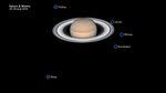 Saturn with labeled moons, 19–20 June 2019